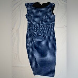 Blue and Black Geometric Dress